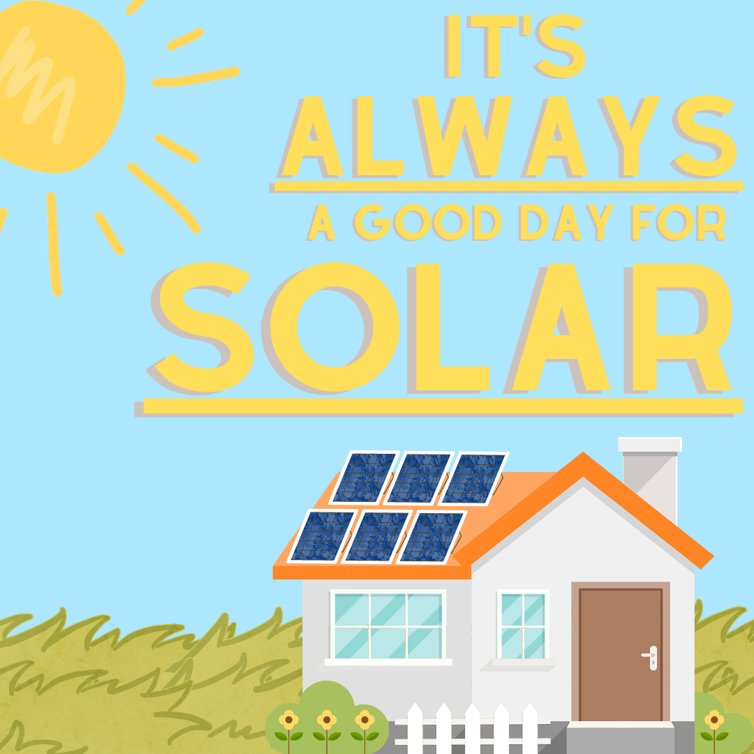 Typography layout - It's always a good day for solar.