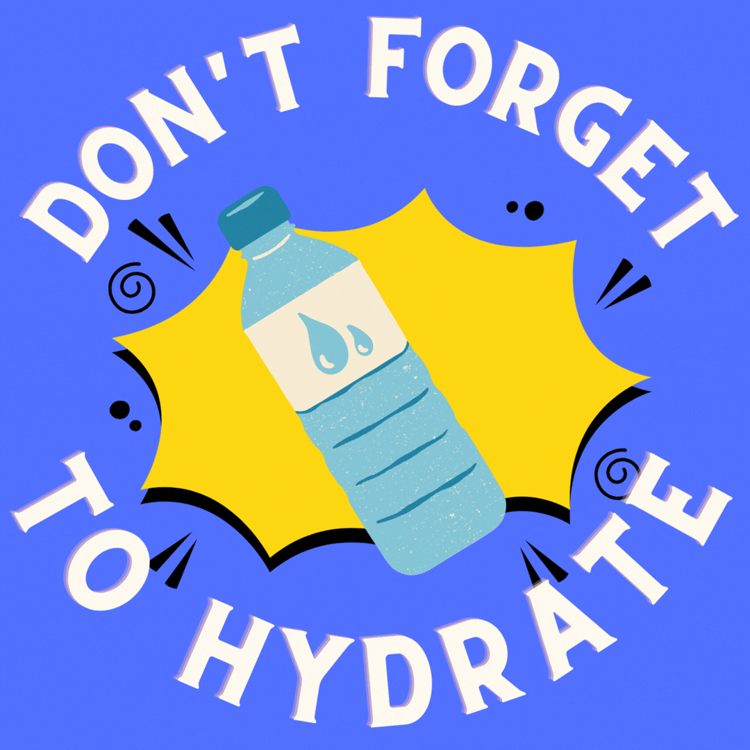 Animated don't forget to hydrate gif.