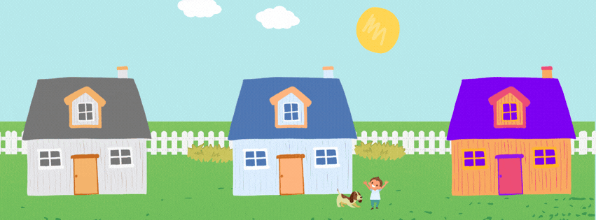 Sliding horizontal banner of solar homes.